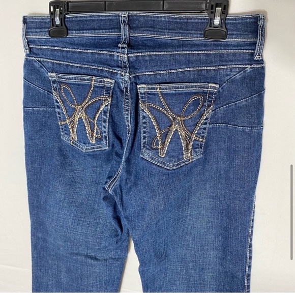 Wrangler Q Baby Med Wash Mid Rise Straight Leg Jeans 7/8 - Picture 7 of 16